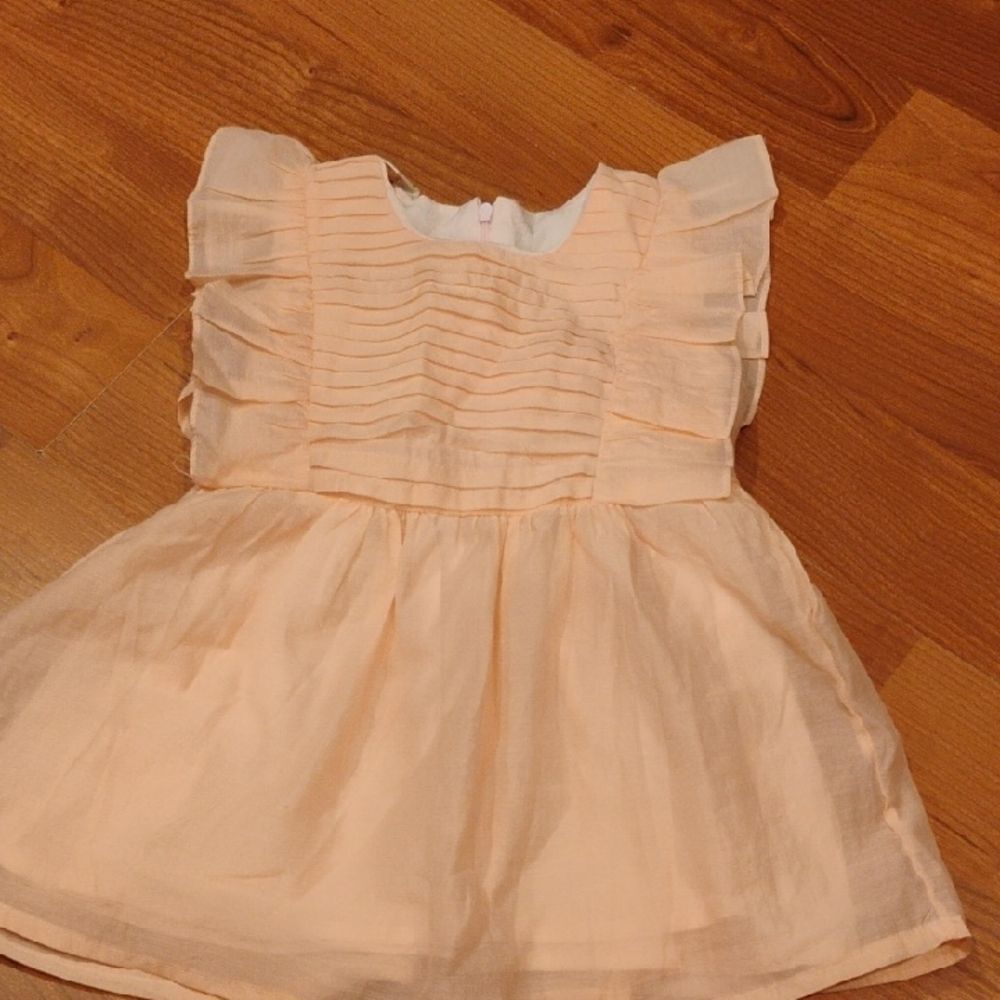 Peach Ruffled Kids Dress